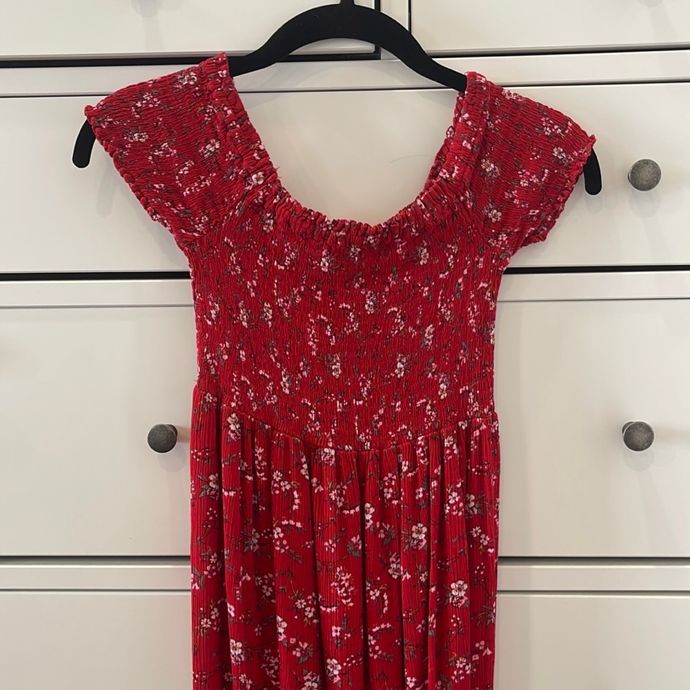 Red Floral Maxi Dress